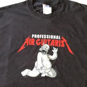 T-shirt Homer Simpson mens new size XL cotton Professional Air Guitarist